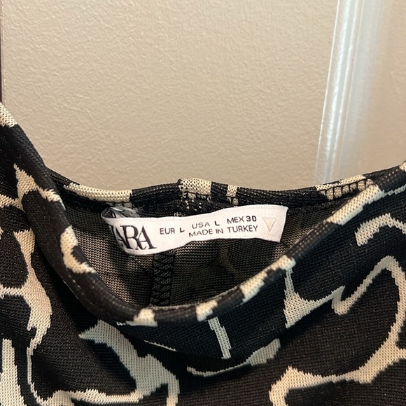 Zara Midi Black/Taupe Floral Dress - Picture 3 of 4